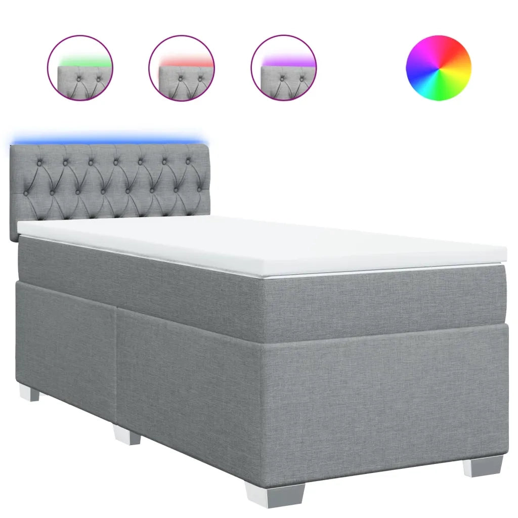 Giroletto a Molle con Materasso Grigio Chiaro 90x200 cm Tessuto 3288078