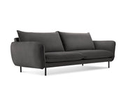 Cosmopolitan Design - Divano "Vienna" 3 posti in velluto grigio scuro 