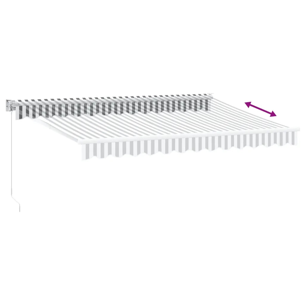 Tenda da Sole | Tenda Retrattile Antracite e Bianca 3,5x2,5m Tessuto/Alluminio