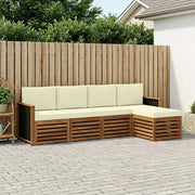 Set di divani da esterno con cuscino 5 pcs Naturale e Crema
