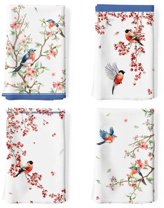 Set di asciugamani per la cucina da 4 pezzi - 100% cotone - Asciugamani multifunzionali per la cucina - Asciugano velocemente - Disegno unico - Dimensioni 50 x 70 cm - Asciugamani per la cucina