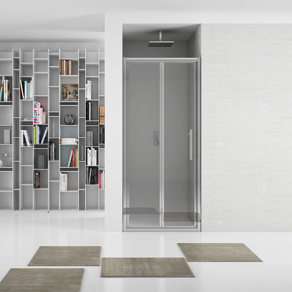 New plus - porta soffietto 77-81 cm vetro trasparente 6 mm h. 1,95