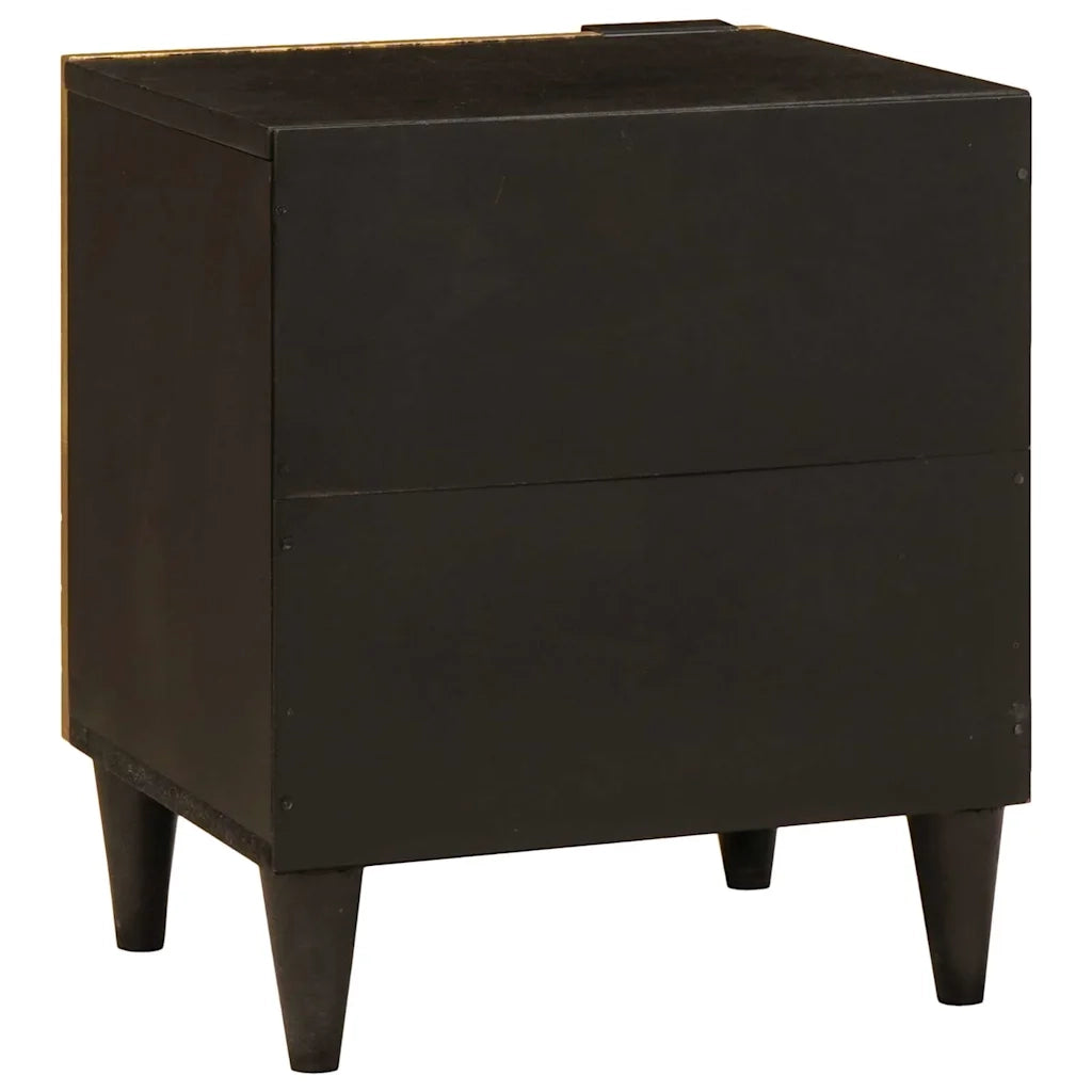 Set di 2 Comodini | Armadio da Notte | Mobiletto da notte Nero e Oro 40 x 33 x 46 cm