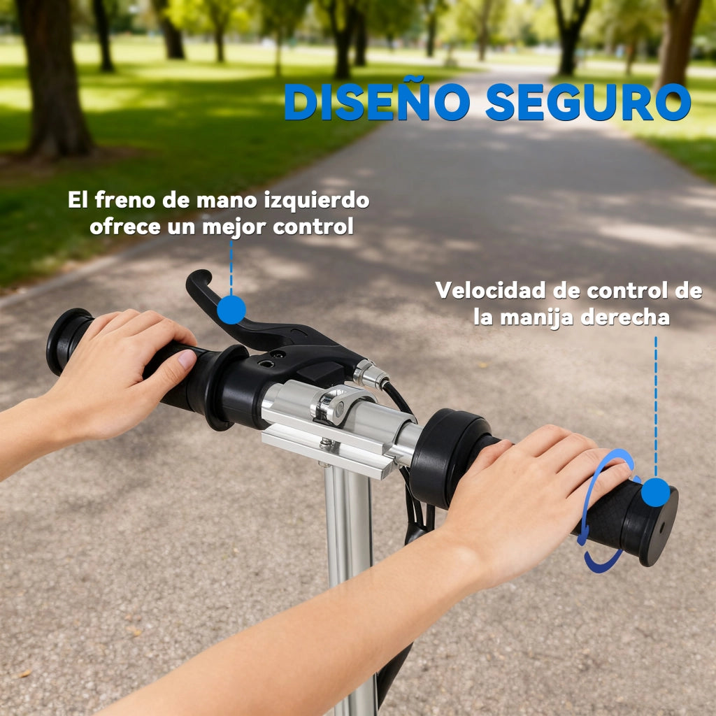 Pattinatore Elettrico Pieghevole per Bambini e Adolescenti ¨C zephmum ¨C 78x37x87-95 cm Blu