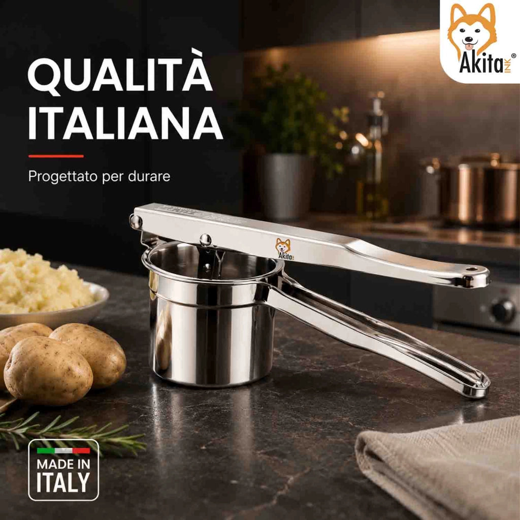 Akitaink Schiacciapatate Acciaio Inox con Fori 2,5 mm