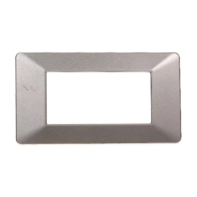 Placca Plastica Serie Starlight 4P Colore Titanio Compatibile Con Vimar Plana