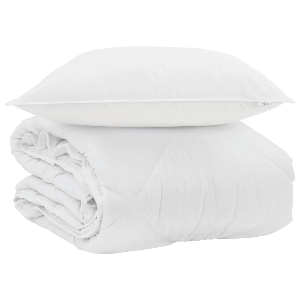 Duvet Estivo con cuscino 2 pcs Bianco Microfibra 3376428