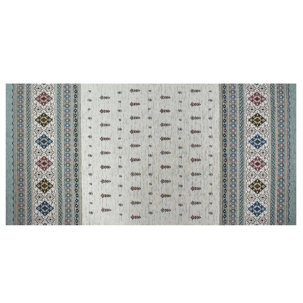 Tappeto Arredo Moderno Morbido in Ciniglia Ingresso Antiscivolo Prodotto Italiano  Soggiorno Camera Salotto Disegni Piazzati Cotone Varie Misure Grande Loom/Verde - 115x175 cm