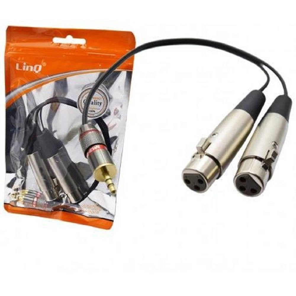 Trade Shop - Cavo Adattatore Audio Da Jack 3,5mm Maschio A 2 Xlr Femmina Microfono Stereo Kl-9249 -