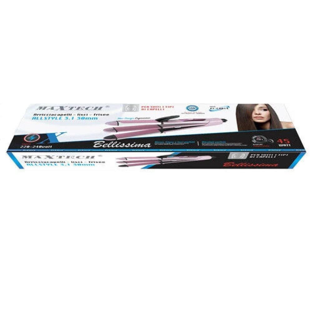 Trade Shop - Arricciacapelli Professionale Piastra 3in1 Pi-ca014 Capelli Mossi Lisci Frise 45w -