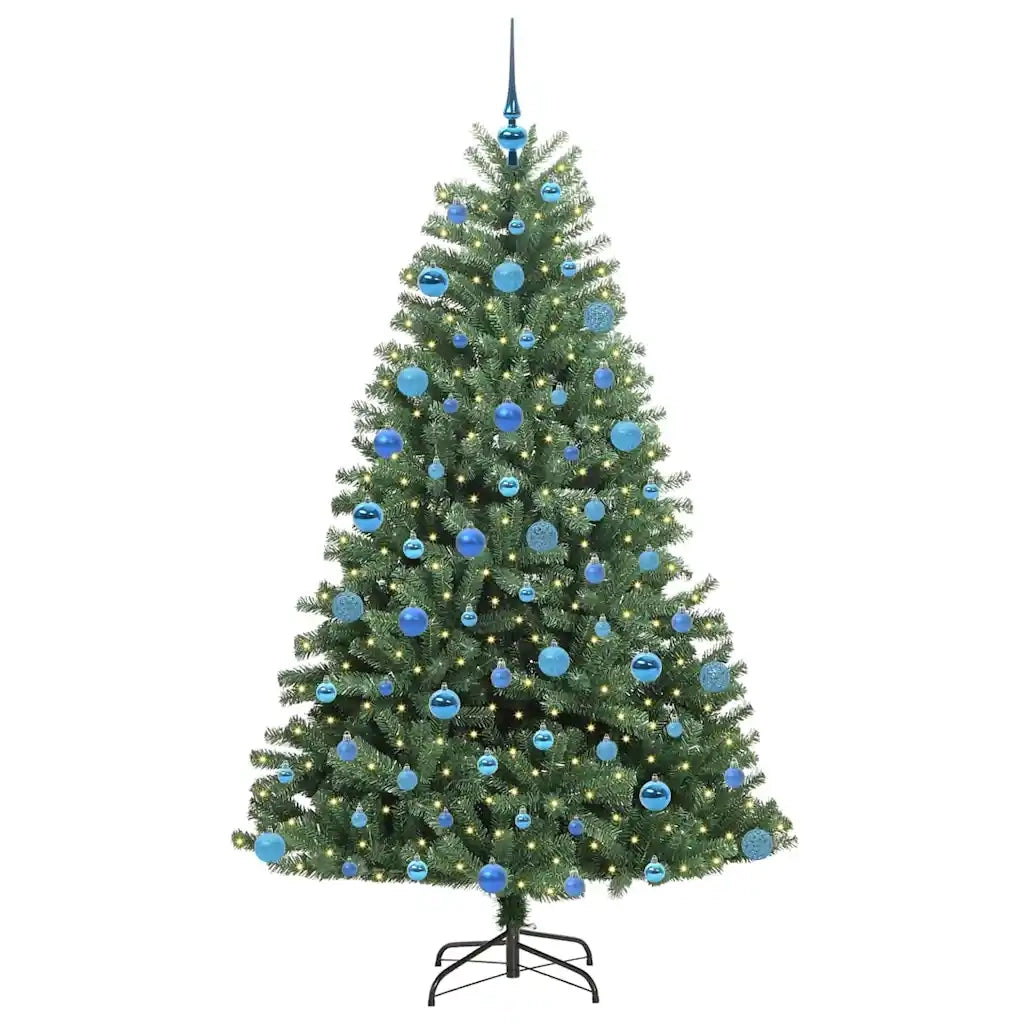 Albero di Natale Artificiale-Albero Natalizio con Rami Pieghevoli Verde 180 cm 511581