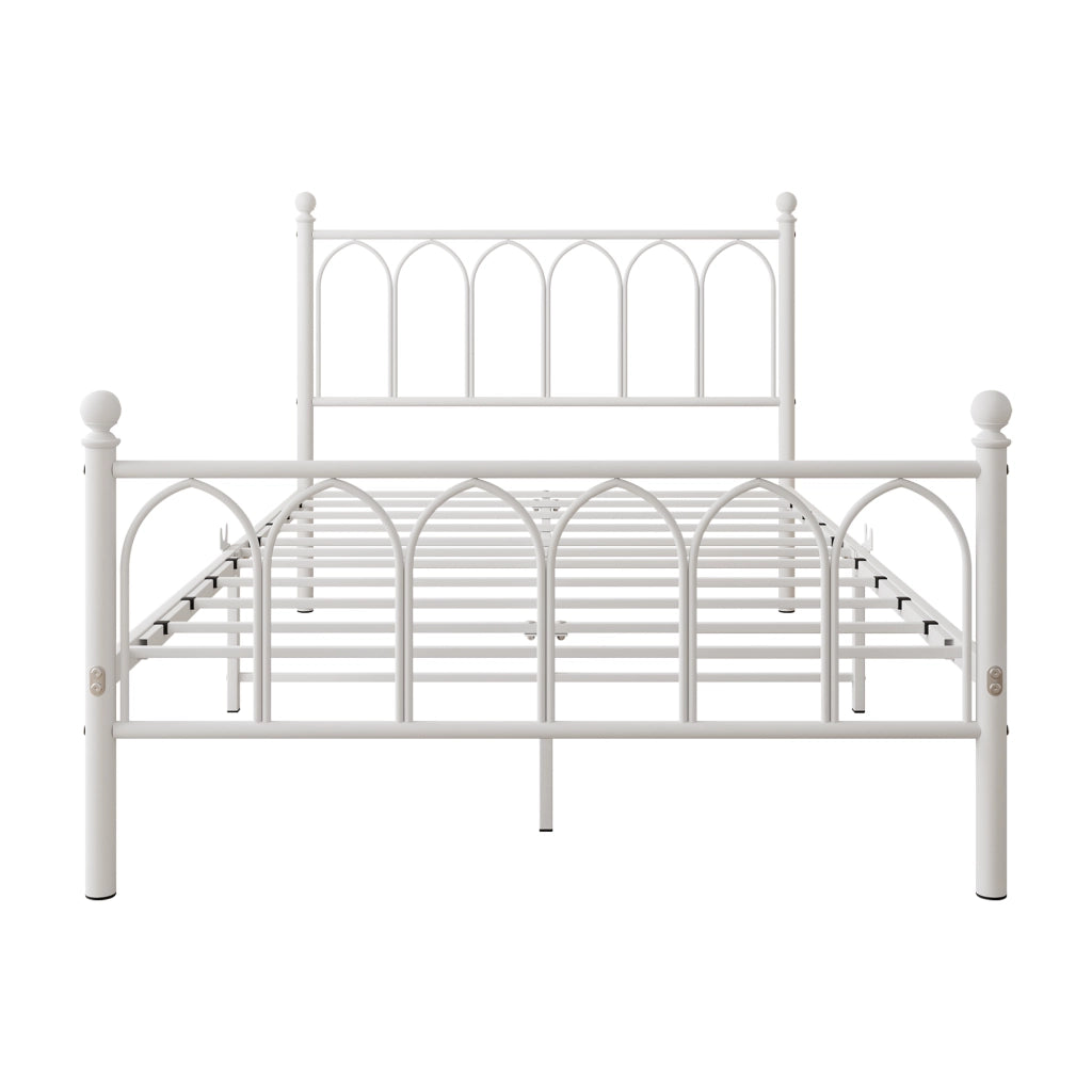 Letto singolo 120 × 200 cm con testiera alta, LED, USB e presa, spazio sottoletto, senza materasso, bianco