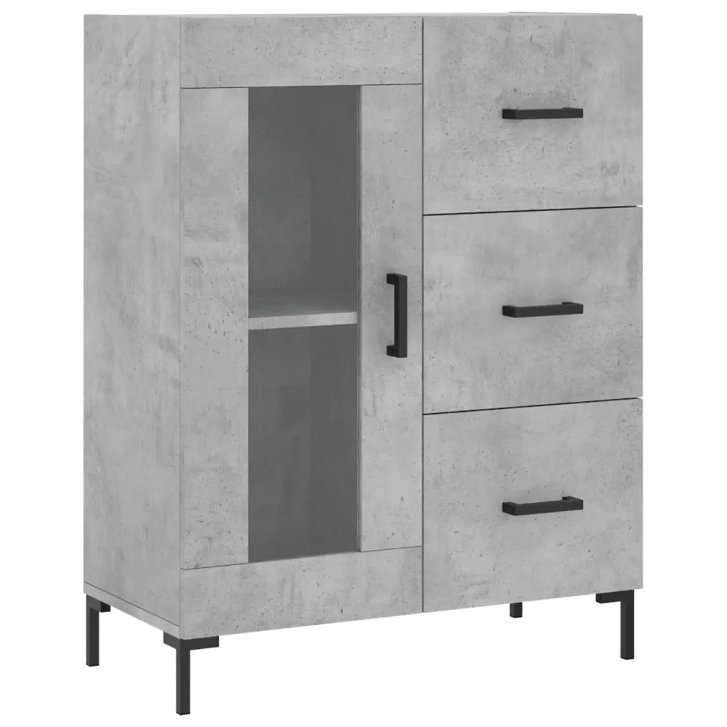 Credenza-Buffet-Armadio da cucina Grigio Cemento 69,5x34x180 cm in Legno Multistrato 809395