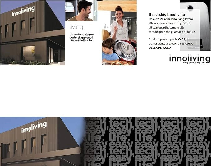Innoliving lampada LED da tavolo INN-293 Nera, ricaricabile USB, Touch con Luce Dimmerabile a 3 Livelli per interni ed esterni