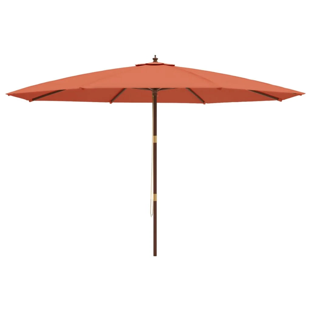 Ombrellone da giardino con palo in legno 400 x 273 cm arancione 02_0008366
