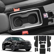 Materassini antislip per Opel Mokka B Mokka-E 2021-2024, tappetini in gomma per console centrale, tappetini in gomma per portiere, tappetini in gomma per becher, accessori Opel Mokka tappetini in gomma antislip (nero)