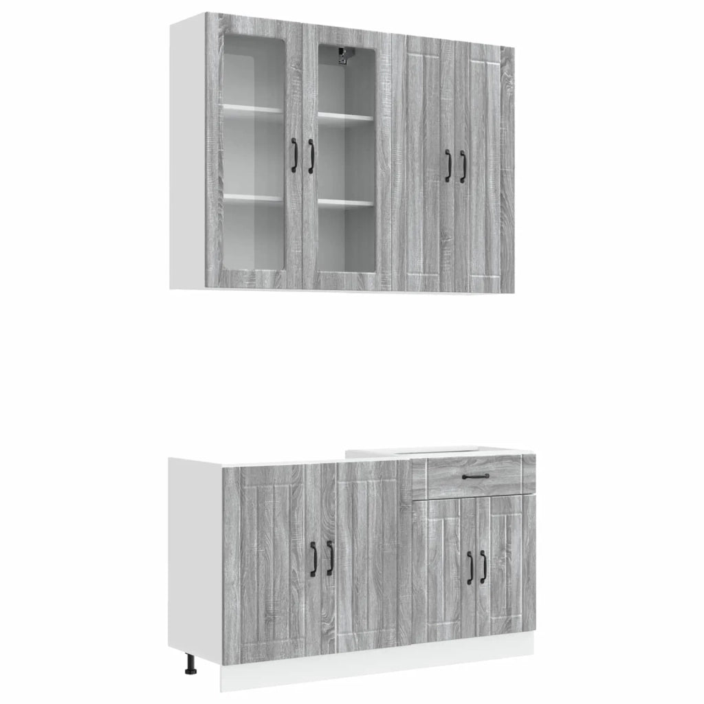 Unità Cucina LUCCA 4 pcs Sonoma grigio Legno ingegnerizzato 3438331