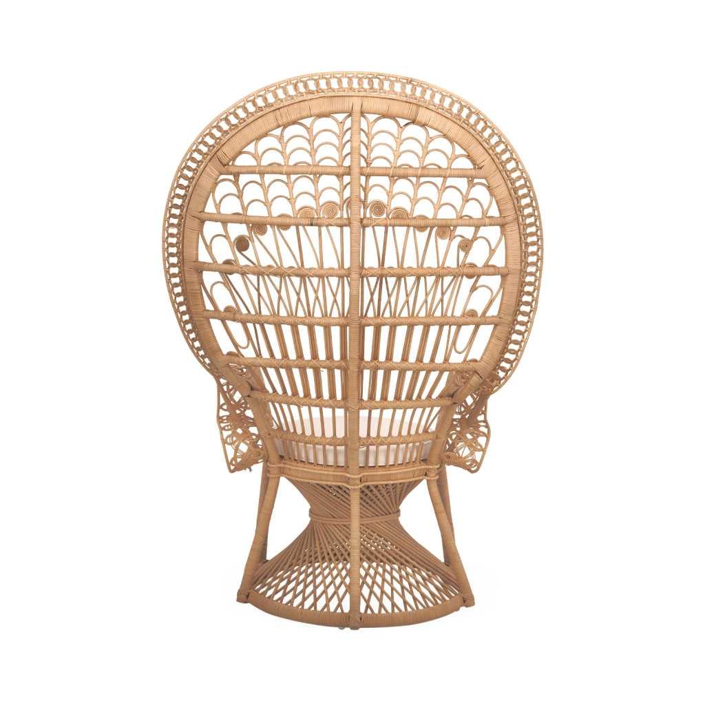 Poltrona vintage in rattan, marrone naturale