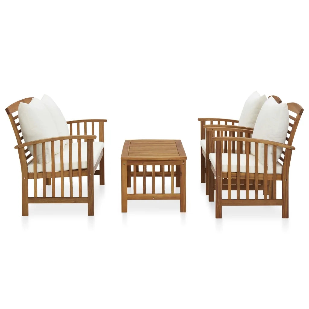 Set Divani da Giardino 4 pz con Cuscini in Massello di Acacia cod mxl 50785