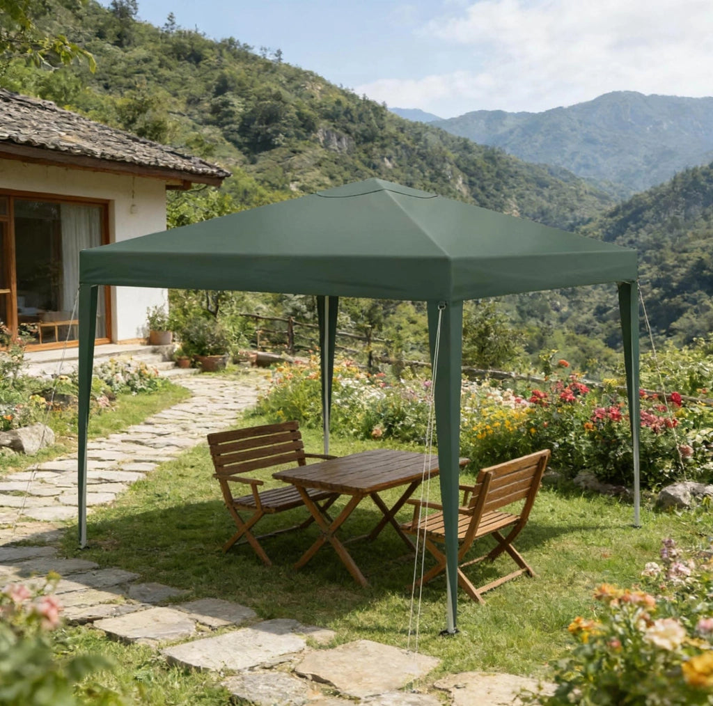 Gazebo pieghevole 3 x 3 m verde con altezza regolabile