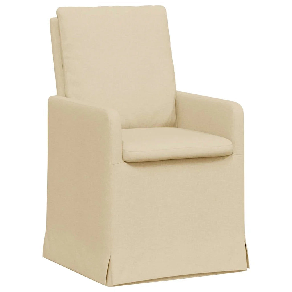 Sedie da pranzo 2 pcs Crema 57 x 67 x 98 cm Tessuto