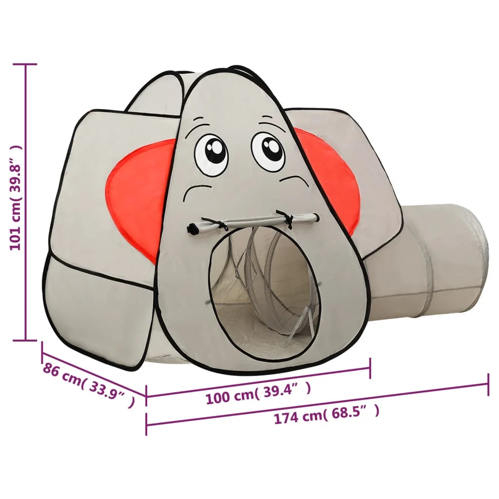 Tenda da gioco per bambini a forma di elefante 174 x 86 x 101 cm grigia 02_0005155