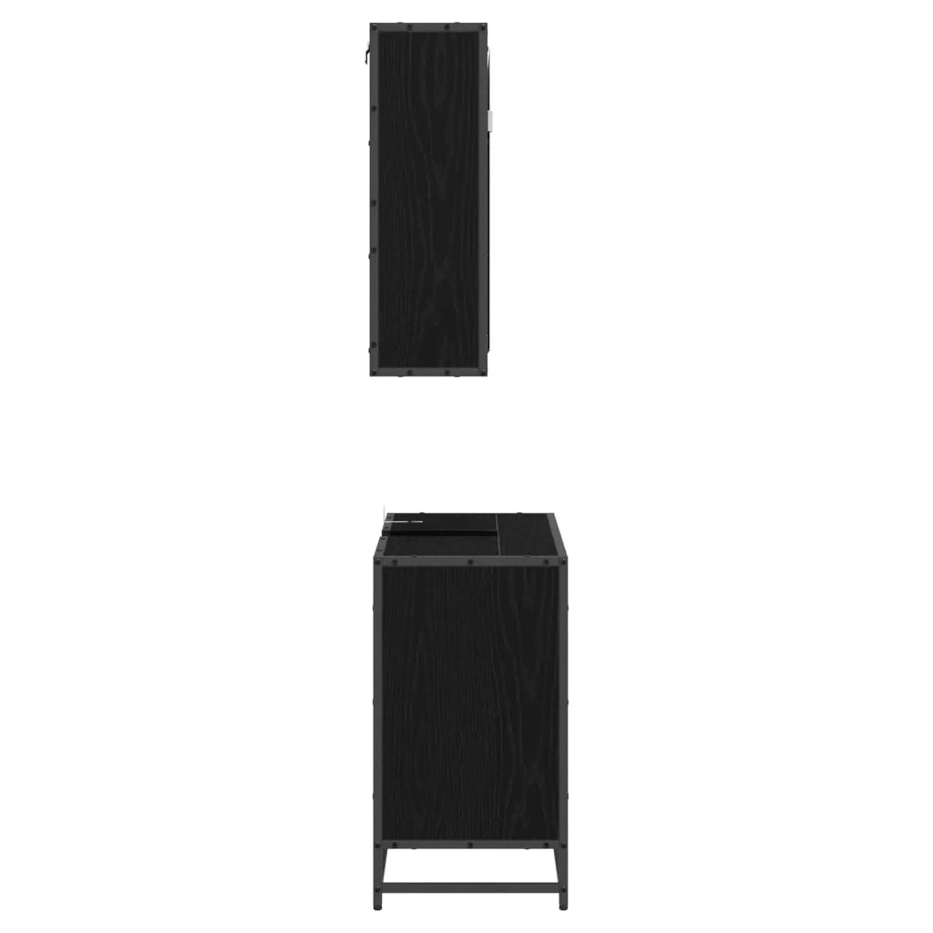 Set di mobili per il bagno 2 pcs Rovere nero Legno multistrato 3402322