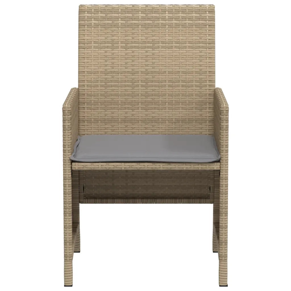Set da BistrÃ² 3 pz con Cuscini Beige Misto in Polyrattan