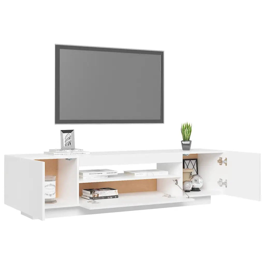 Mobile Porta TV con Luci LED Bianco 160x35x40 cm 804427