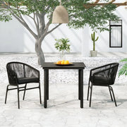 Set Mobili da Pranzo per Giardino 3 pz Nero cod mxl 42053
