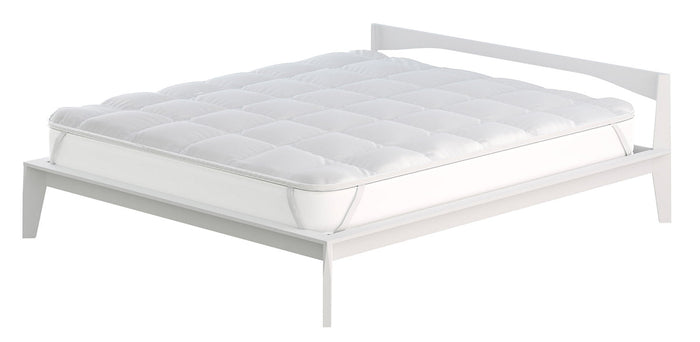 Topper 1 Piazza e Mezzo Trapuntato 300 gr/mq con Elastici Fancy Bianco