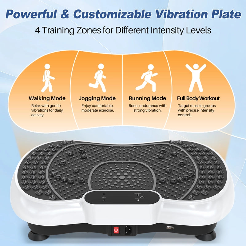 Piattaforma vibrante, attrezzatura per il fitness domestico  con altoparlante Bluetooth, 4 modalità di programmazione, carico massimo 150 kg
