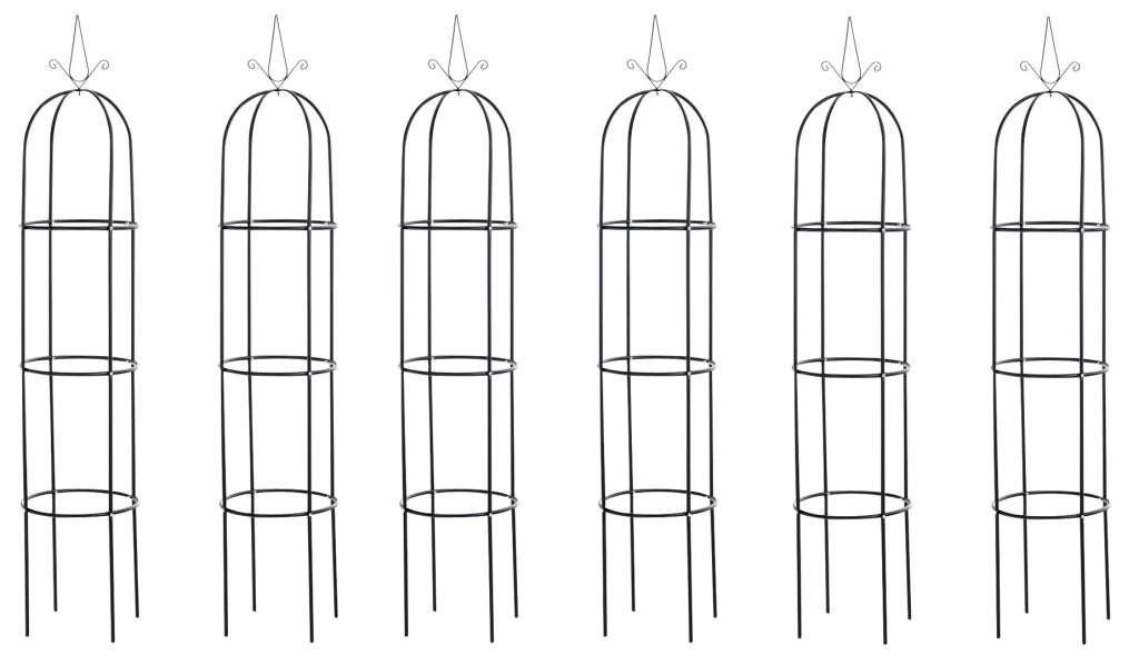 Supporto Piante Rampicanti Colonna ROMANTIKA nero,Set da 6 pezzi