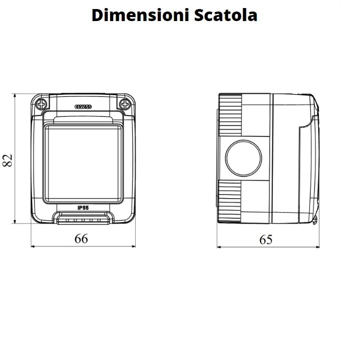 Gewiss scatola parete grigia ip55 stagna 1 posto gw27041