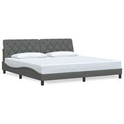 Letto matrimoniale | Letto per adulti | Giroletto senza Materasso Grigio Scuro 200x200 cm Tessuto