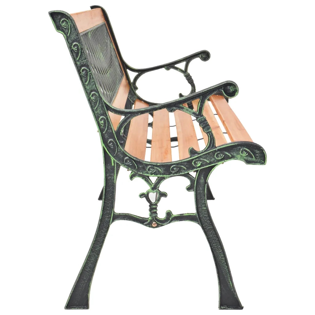 Panca da Giardino 116 cm in Ghisa e Legno Massello di Abete 319571