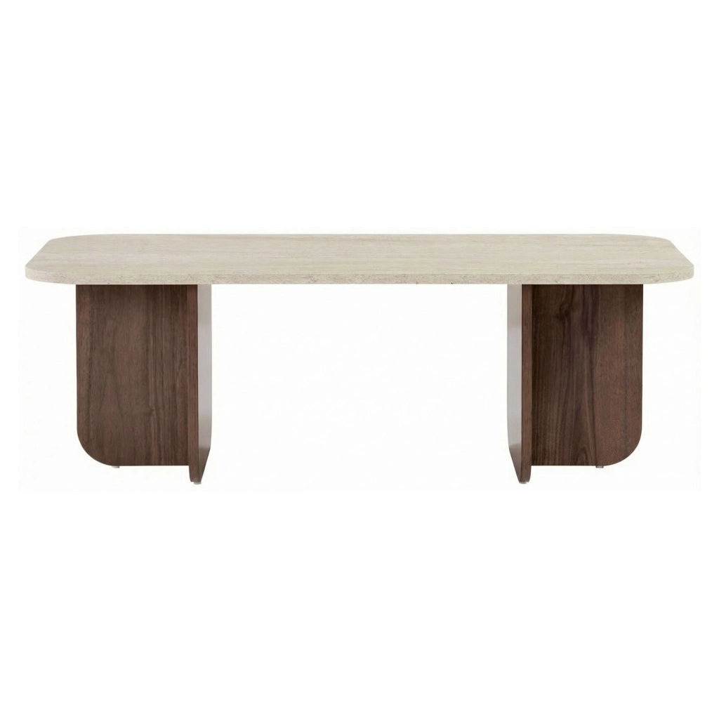 Nomeva, Tavolino da Salotto Forma Rettangolare, 120x60x41h cm Marrone Noce