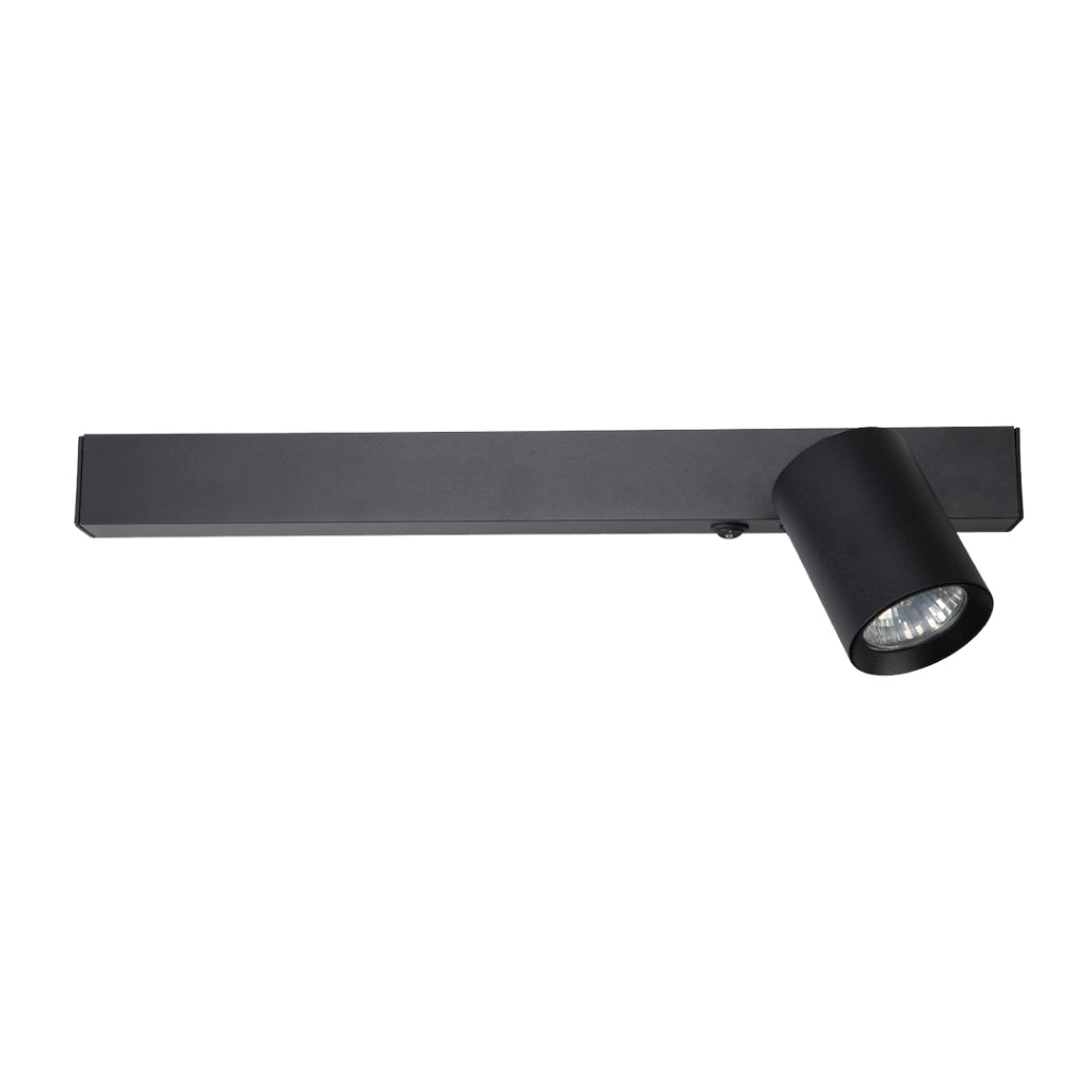 Applique nera destra Magnet LED 5W CCT + GU10 lettura