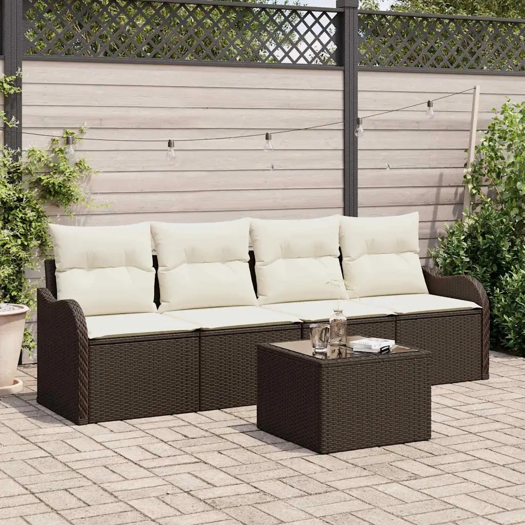 Set Divano da Giardino Marrone polyrattan 3345568