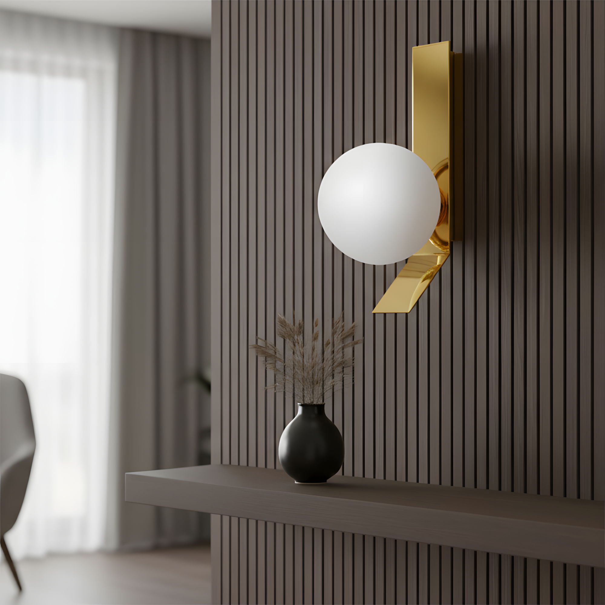 APP1758-1W Applique Da Parete In Oro Spazzolato/bianco