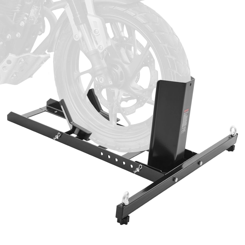 Cavalletto Blocca Ruota Moto in Acciaio TY210075, Supporto Regolabile per Rimorchio e Camion, Portata 816,5 kg, Ruote 381-558,8 mm