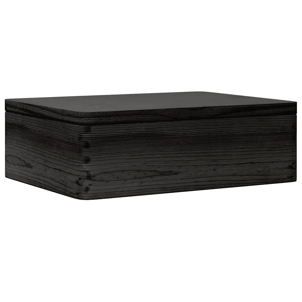 Scatola in Legno con Coperchio Nero 40x30x13cm in Legno di Pino 4017395
