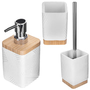 Set da bagno KADAX 3 in 1: dispenser di sapone, tazza da bagno, scopino per WC