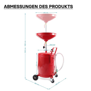 Recuperatore olio esausto 80 litri altezza regolabile 122-168cm Raccoglitore olio esausto