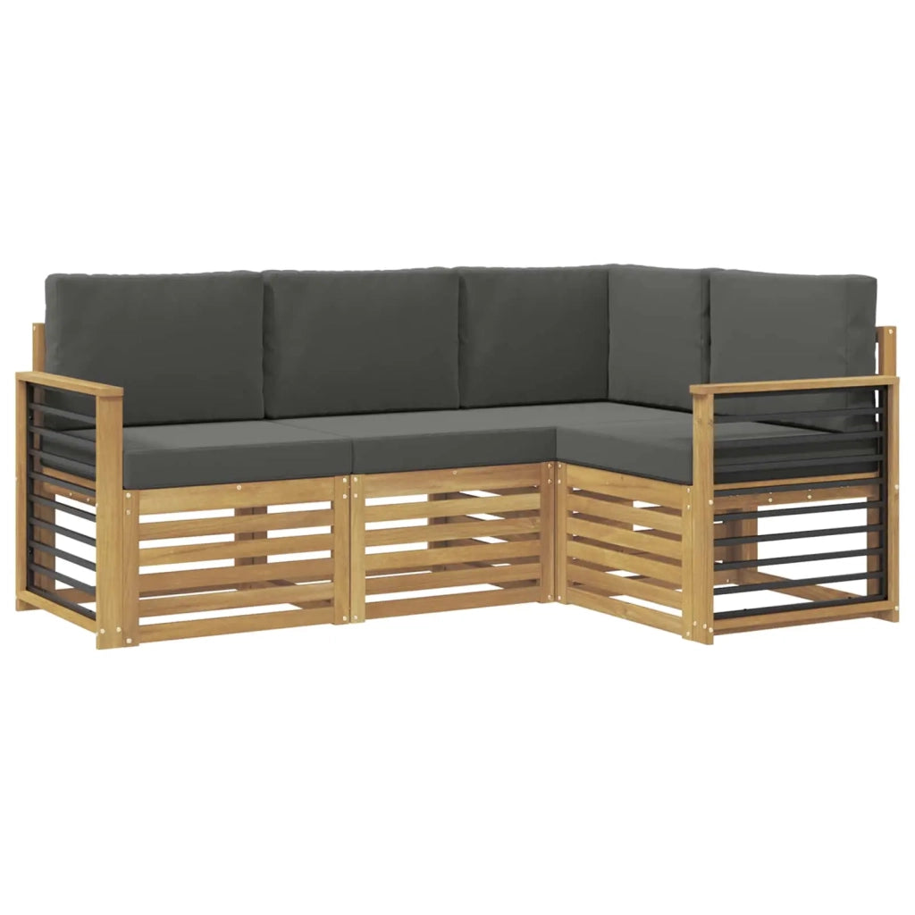 Set divani 4 pcs Bianco e Antracite 187,5 x 128,5 x 73 cm
