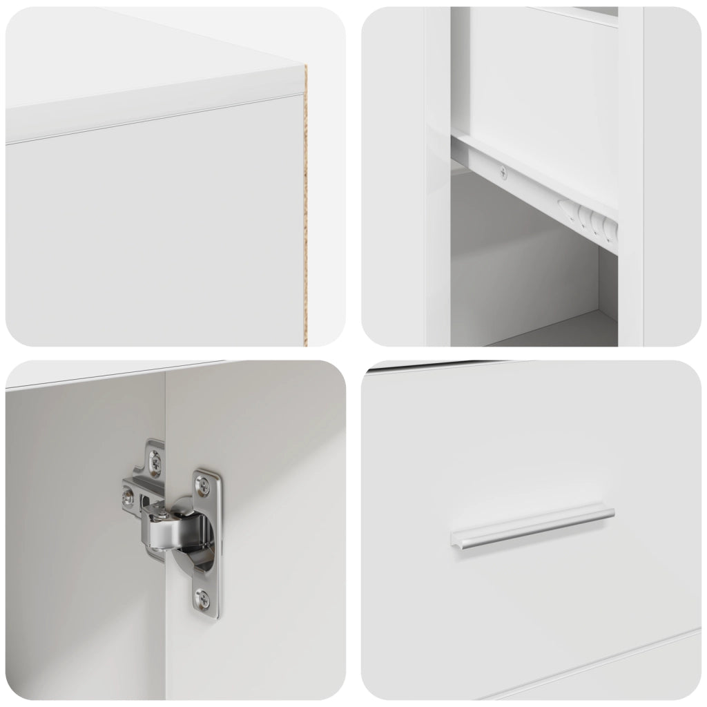 Scrivania Angolare Bianca 102x88x75 cm Legno Ingegnerizzato