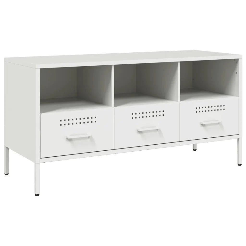 Mobile TV Bianco 100,5x39x50,5 cm in Acciaio 843041