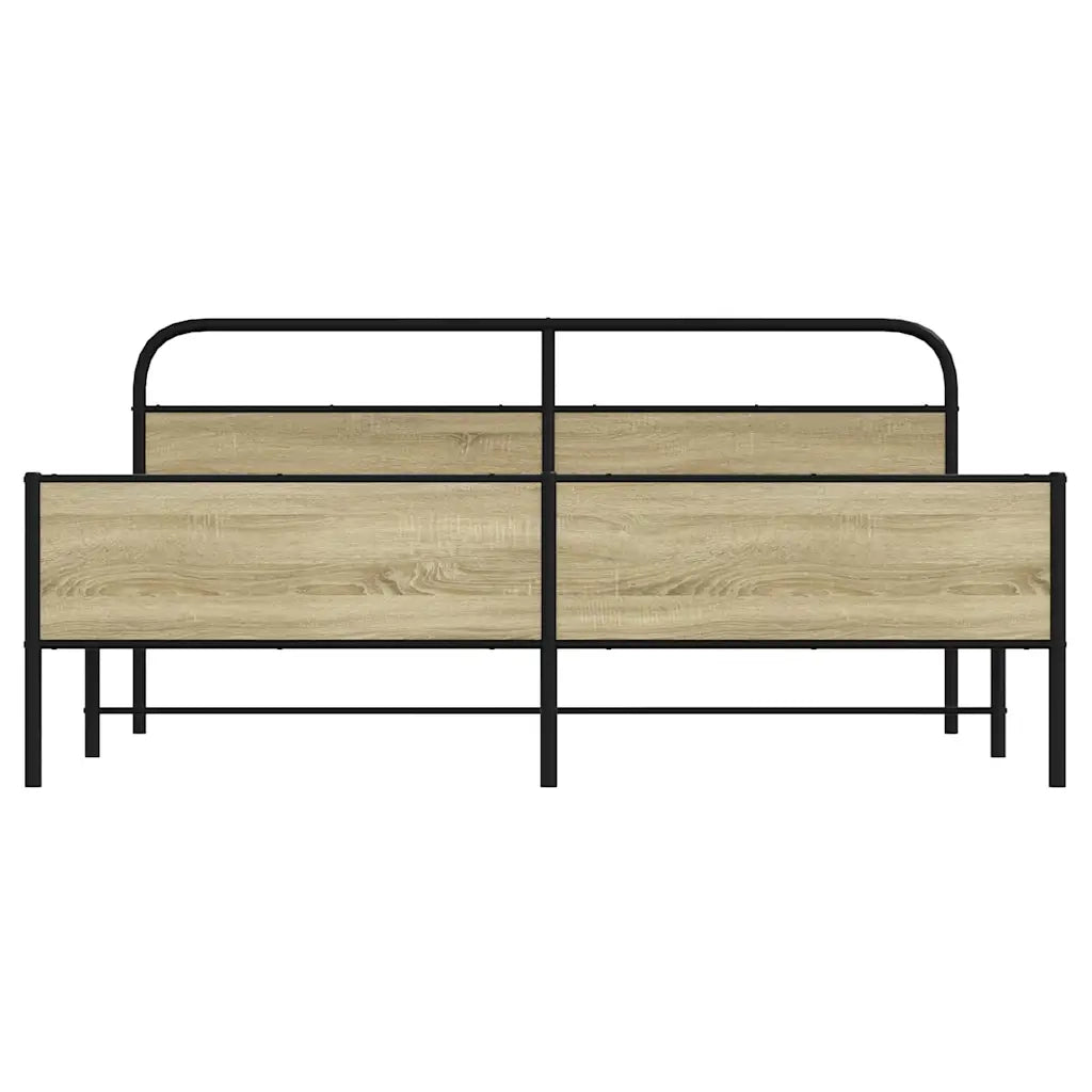 Giroletto senza Materaso in Metallo Rovere Sonoma 200x200 cm