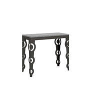 Consolle allungabile 90x40/300 cm Karamay Evolution telaio Antracite - Cemento