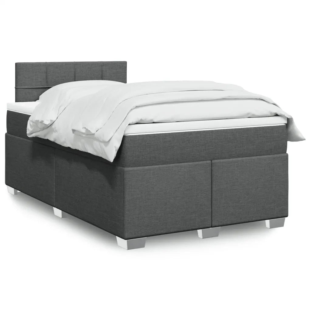 Giroletto a Molle con Materasso Grigio Scuro 120x190cm Tessuto 3285828